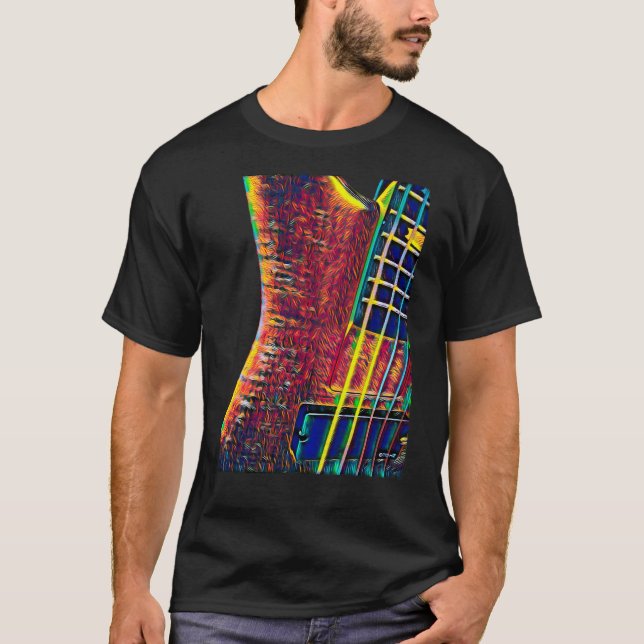 5 String Bass Guitar Musician Player Metal Rock T-Shirt (Front)