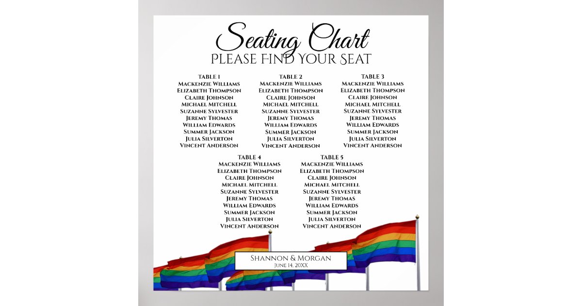 5-table-gay-pride-flags-wedding-seating-chart-zazzle