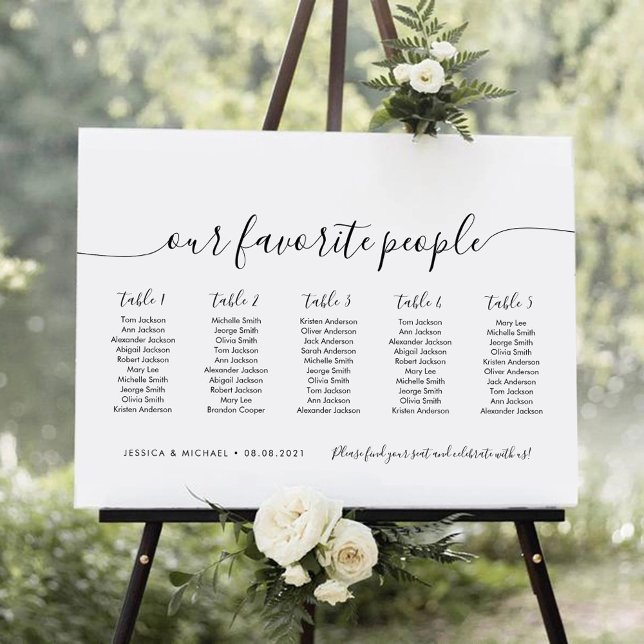 5 Tables Modern Our Favorite People Seating Chart (Creator Uploaded)