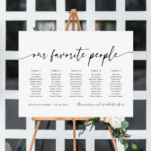 5 Tables Our Favorite People Seating Chart Plan