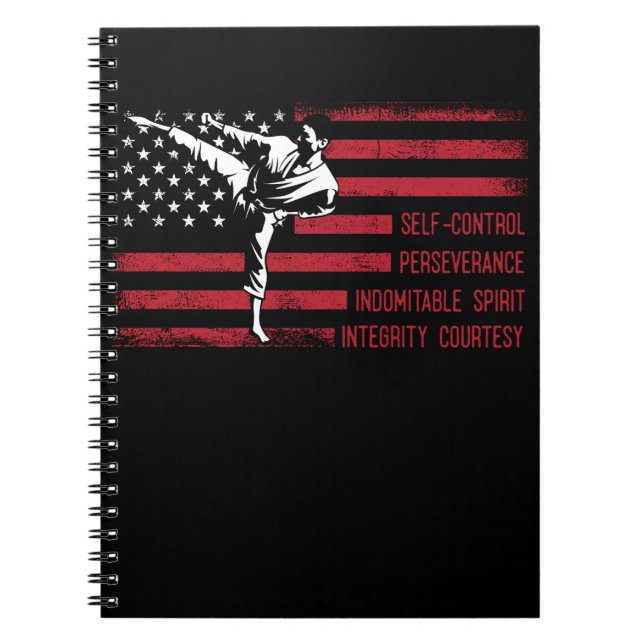 5 Tenets American Taekwondo Fighting Notebook (Front)