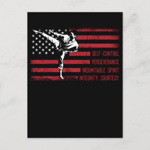 5 Tenets American Taekwondo Fighting Postcard