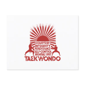 5 Tenets Of Taekwondo Announcement Postcard