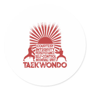 5 Tenets Of Taekwondo Classic Round Sticker
