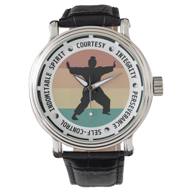 5 Tenets of Taekwondo Female Martial Art Fighter Watch (Front)