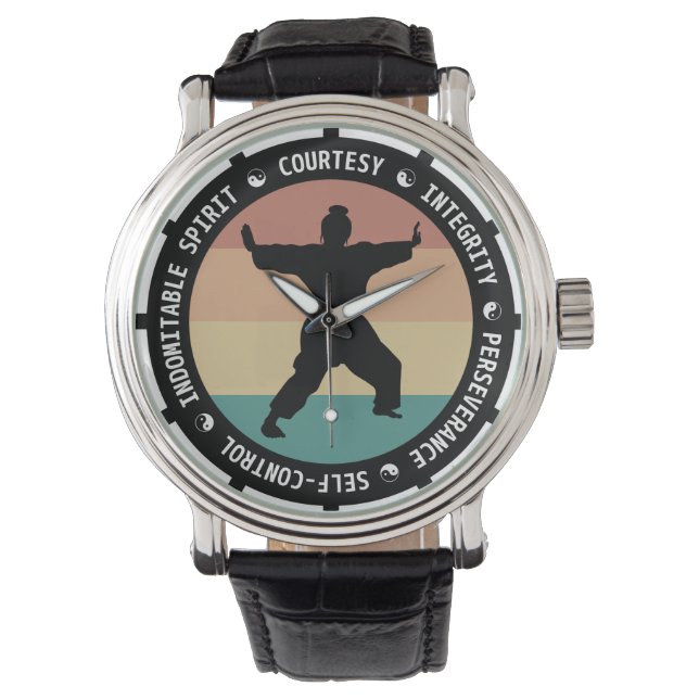5 Tenets of Taekwondo Female Martial Art Fighter Watch (Front)