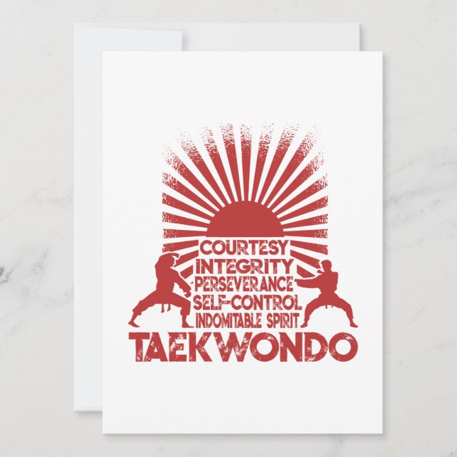 5 Tenets Of Taekwondo Holiday Card (Front)
