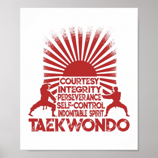 5 Tenets Of Taekwondo Poster | Zazzle.com