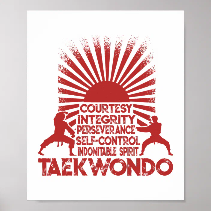 5 Tenets of Taekwondo A4 Posters Set of 5 Great Gift for TKD student! 