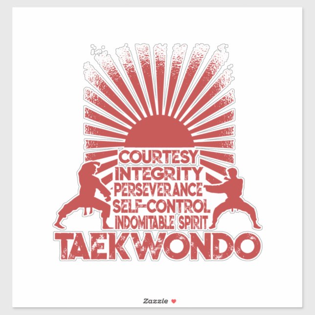 5 Tenets Of Taekwondo Sticker (Sheet)