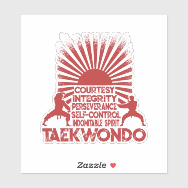 5 Tenets Of Taekwondo Sticker (Sheet)