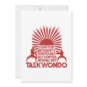 5 Tenets Of Taekwondo Thank You Card
