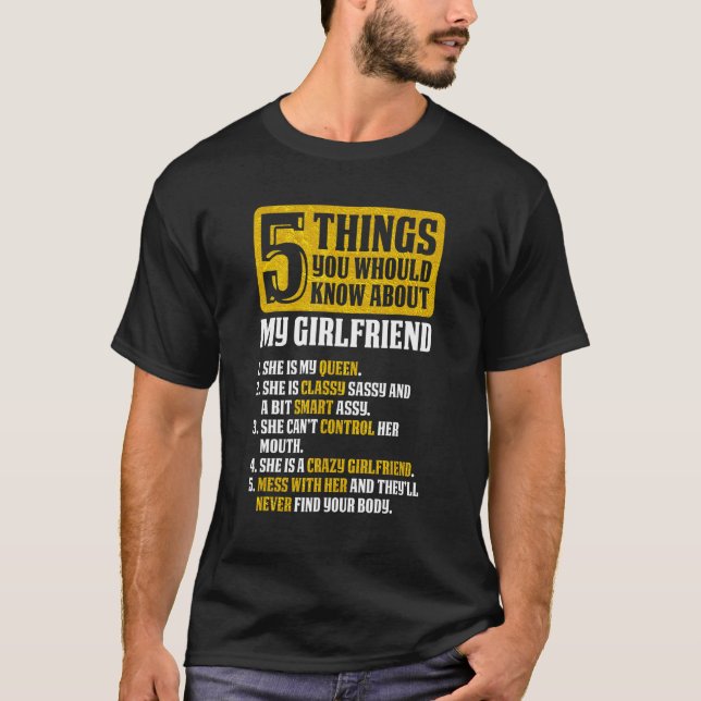 5 Things About My Girlfriend Girlfriends T-Shirt (Front)