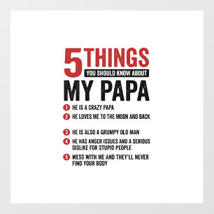 5 Things About My Papa Funny Vintage Shirt Design_ Floor Decals