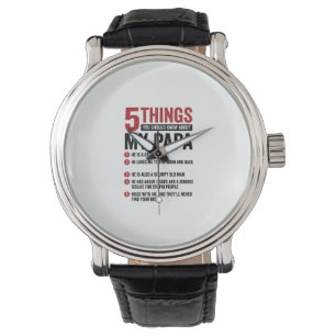 5 Things About My Papa Funny Vintage Shirt Design_ Watch
