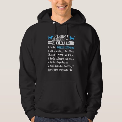 5 Things About My Wife  Basset Hound Lover Hoodie