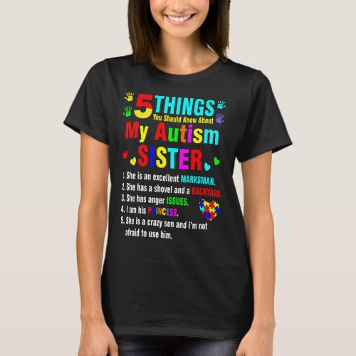 5 Things You Should Know About Autism Sister T_Shirt