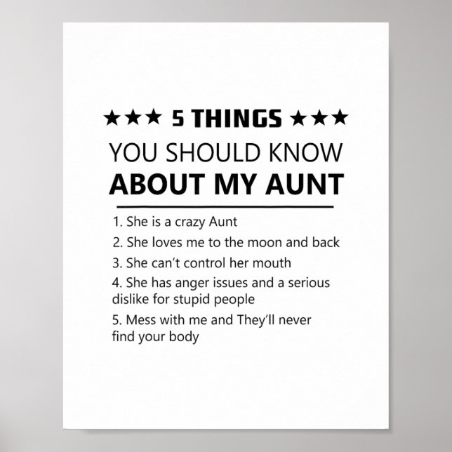 5 Things You Should Know About My Aunt Niece Nephe Poster (Front)