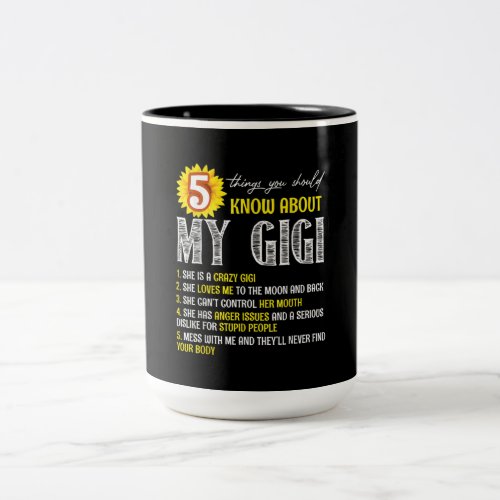 5 Things You Should Know About My Gigi Sunflower Two_Tone Coffee Mug