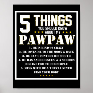 5 Things You SHould Know About My Grandpa Pawpaw Poster