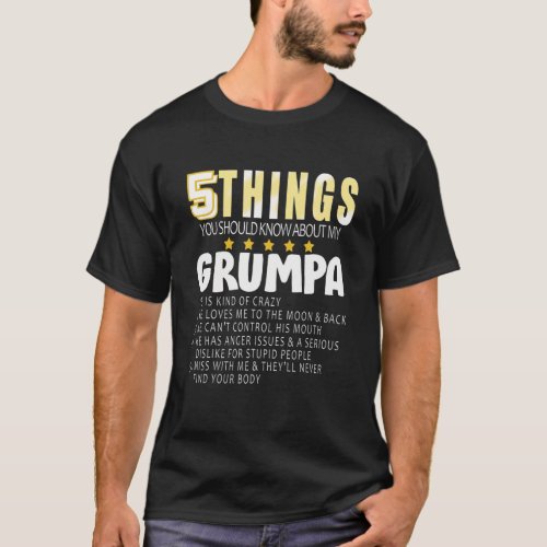 5 Things You Should Know About My Grandpa Vintage T_Shirt