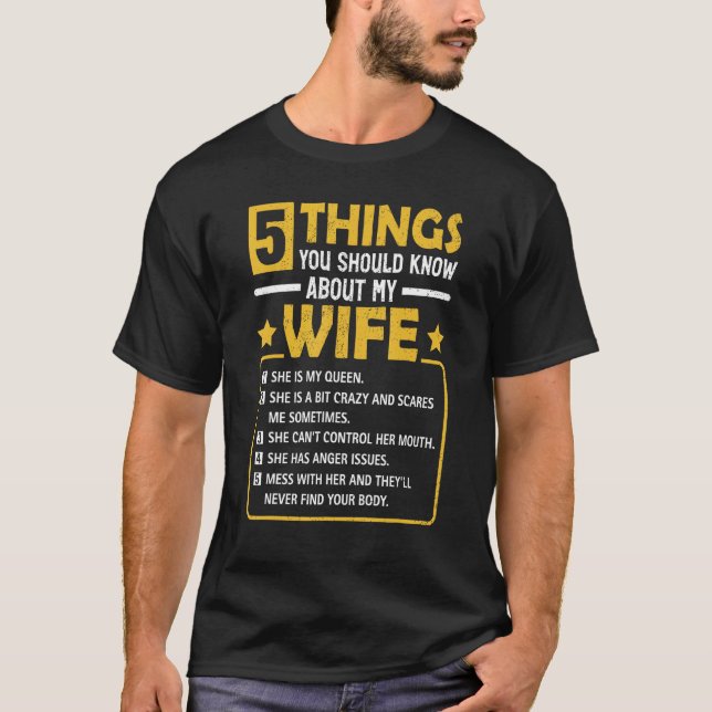 5 Things You Should Know About My Wife  Mommy T-Shirt (Front)