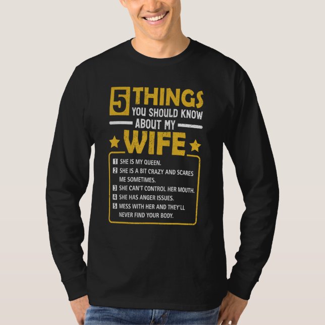 5 Things You Should Know About My Wife  Mommy T-Shirt (Front)