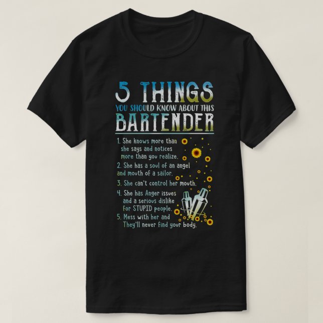 5 things you should know about this bartender Pull T-Shirt (Design Front)