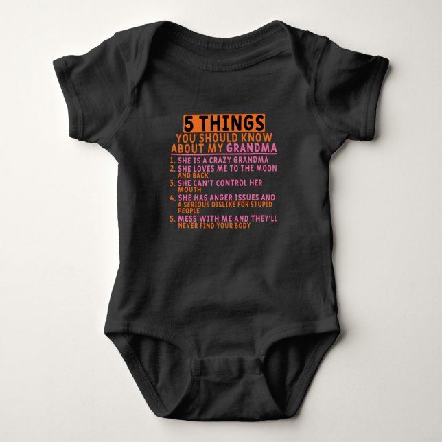 5 Things You Should Know - Gift for Granddaughter Baby Bodysuit (Front)