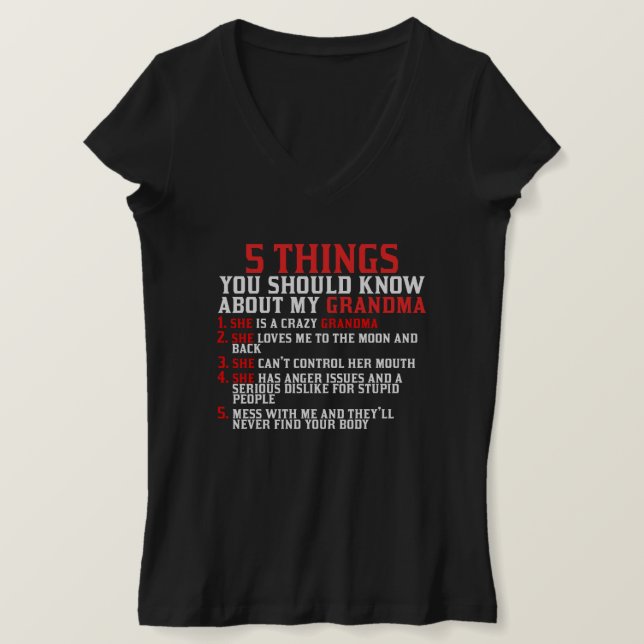 5 Things You Should Know - Grandkids Gift From Gra T-Shirt (Design Front)