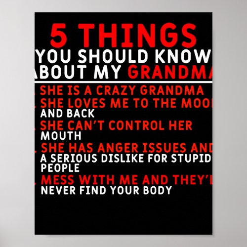 5 Things You Should Know _ Grandkids Gift Poster