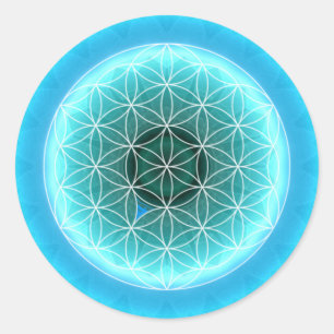 5 throat chakra lightblue created by Tutti Classic Round Sticker