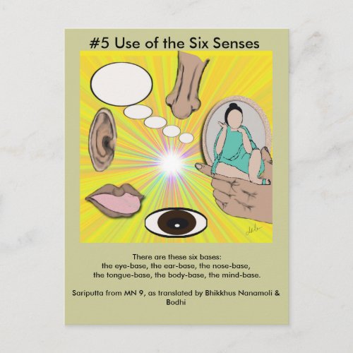 5 Use of the Six Senses _  from Dependent Arising Postcard