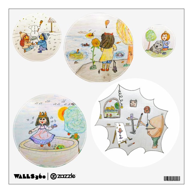5 wall stickers (Front)