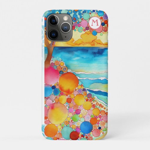 *~*  5 Watercolor Sea Beach Umbrella Sand iPhone 11 Pro Case