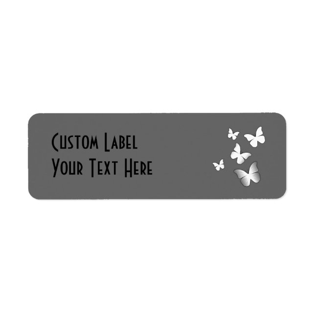 5 White Butterflies Label (Front)