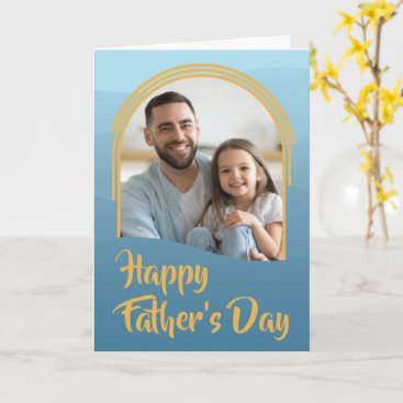 5"x7" Father's Day Card with Blue Waves and Arches