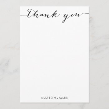 5 X7  Script Font Thank You Cards by businessink at Zazzle