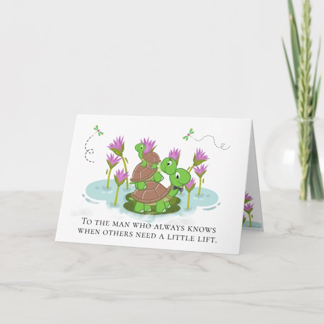 5"x7" Turtle Lifting Others Father's Day Card (Front)