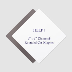 5" x 5" Diamond Rounded Car Magnet