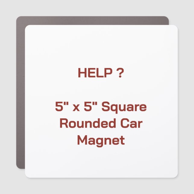 5" x 5" Square Rounded Car Magnet (Front)