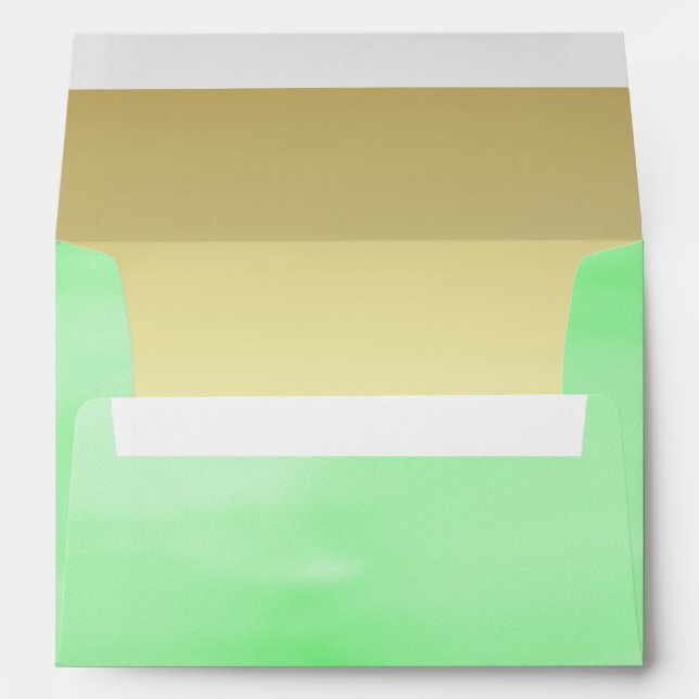 5 x 7 Antique Mint Green Leaves Envelope  (Back (Bottom))