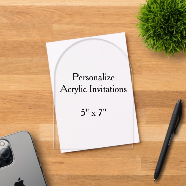  5" x 7" arc acrylic invitations (Insitu (Invitation Card))