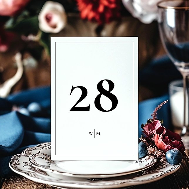 5 x 7 Black Frame White Wedding Table Numbers (Creator Uploaded)