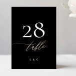 5 x 7 Black Gold Calligraphy Wedding Table Number<br><div class="desc">***this design is part of a matching collection*** _______________________ this design template is fully editable / customizable by you the customer - click personalize further button if you wish to move, add, delete, or make significant changes to the design _______________________ *if you have any DESIGN questions or need more designs...</div>