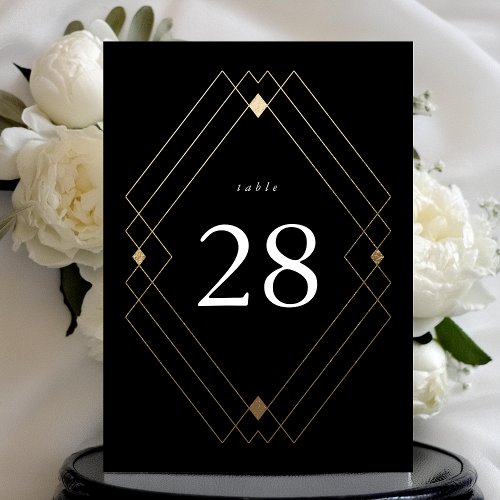 5 x 7 Black  Gold Classic Wedding Table Numbers