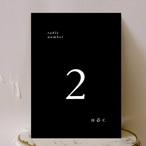 5 x 7 Black Simple Modern Wedding Table Numbers