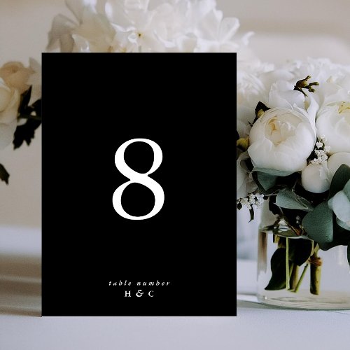 5 x 7 Black White Minimalist Modern Table Numbers