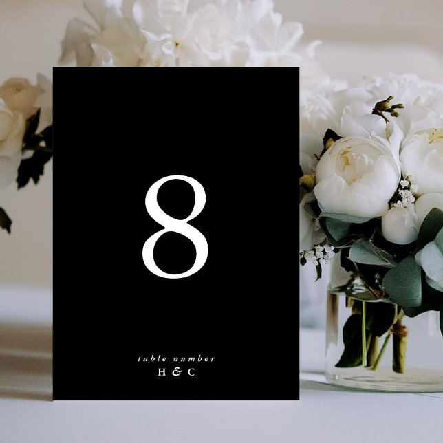 5 x 7 Black White Minimalist Modern Table Numbers (Creator Uploaded)