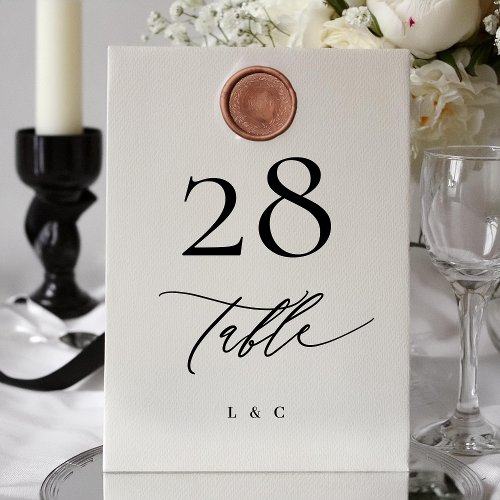5 x 7 Black White Modern Wedding Table Numbers